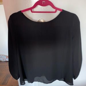 black, long sleeve sheer blouse